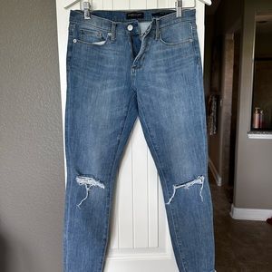 Banana Republic, skinny jeans, cutoff, distressed, size 27, good condition, used